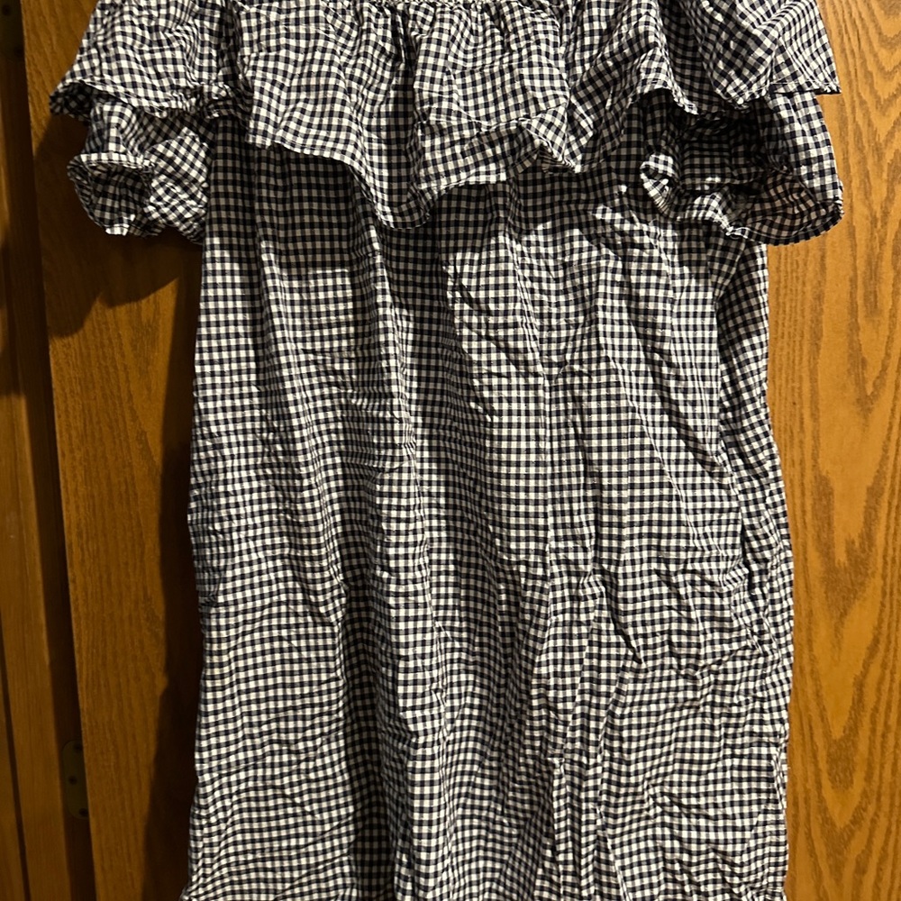 Tommy Hilfiger Navy and White Checkered Dress